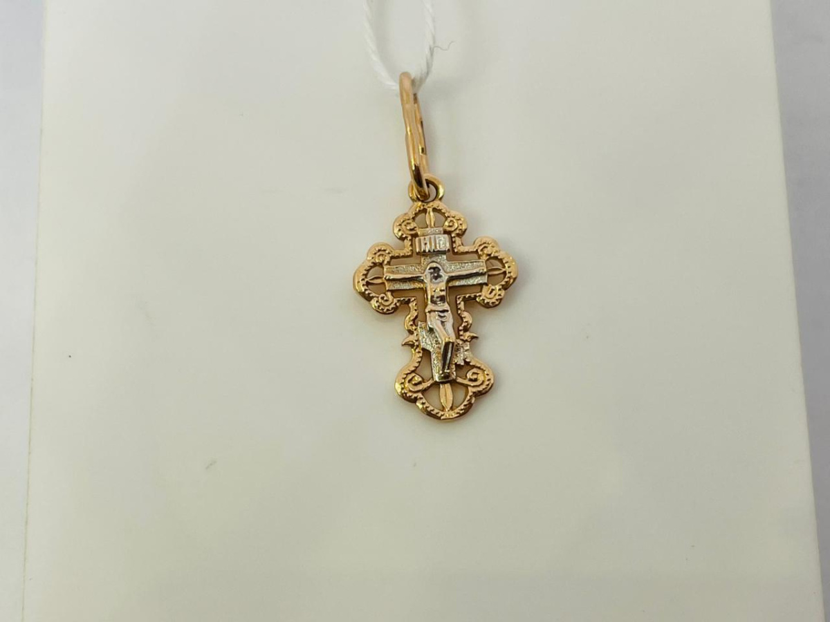 ПОДКБК585 ПОДВЕСКА КРЕСТ БЕЗ КАМНЯ (Au 585)