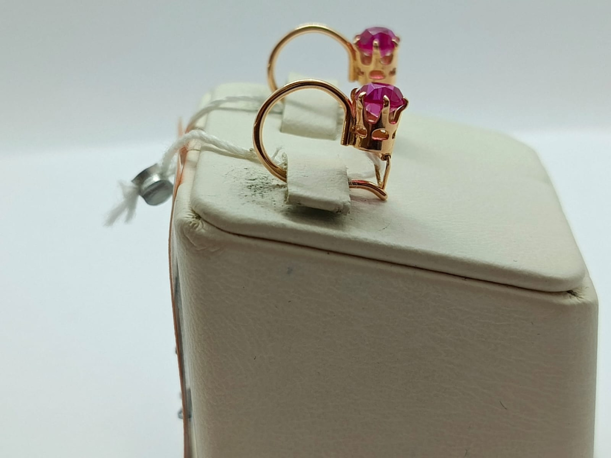 СКМ583 СЕРЬГИ С КАМНЕМ (Au 583)