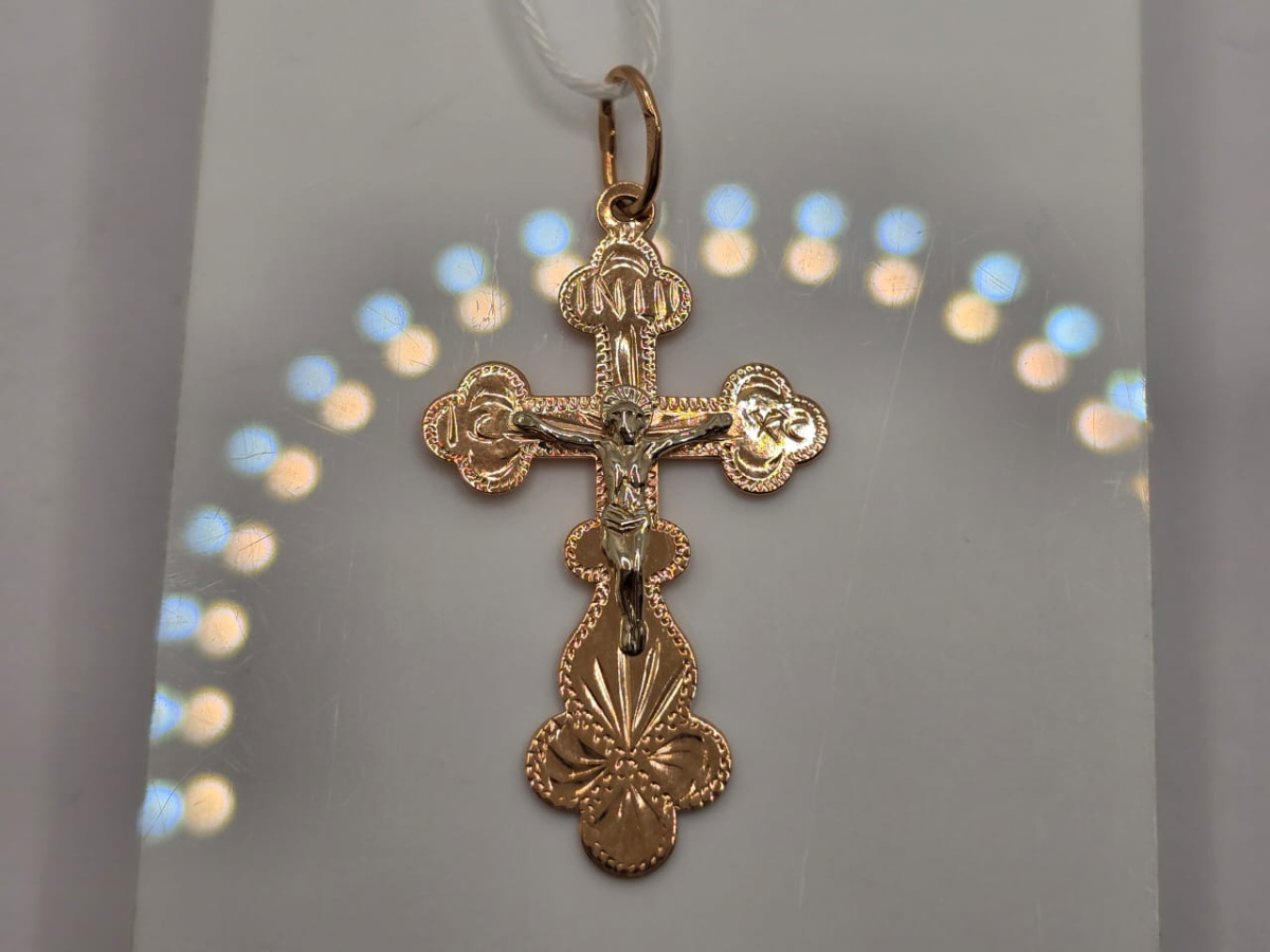 ПОДКБК585 ПОДВЕСКА КРЕСТ БЕЗ КАМНЯ (Au 585)