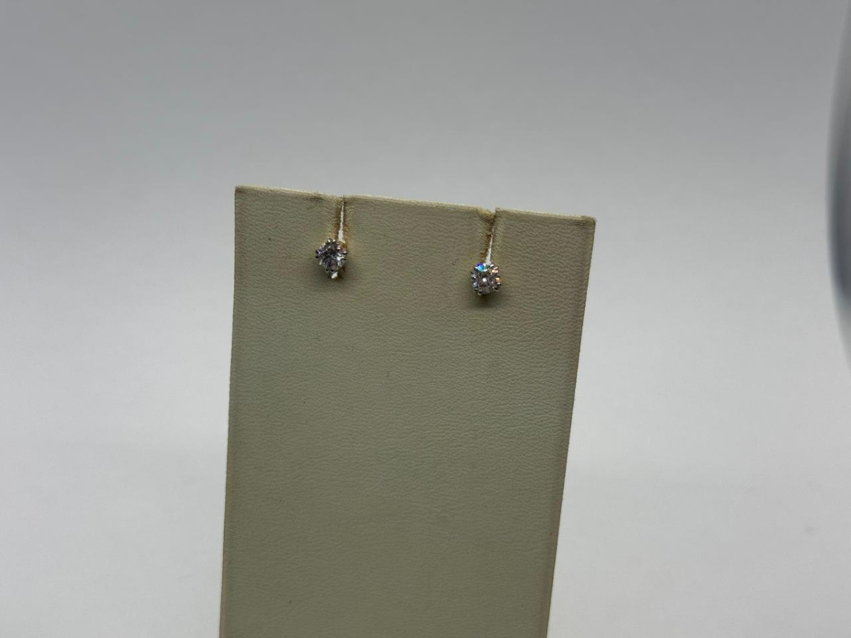 01-214655 СЕРЬГИ ПУСЕТЫ с камнем (Au 585)