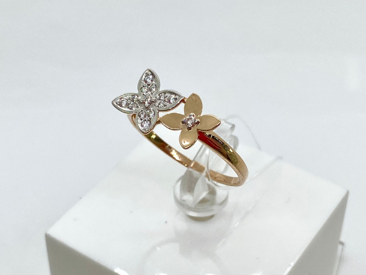 КОЛЬЦО С КАМНЯМИ (Au 585)