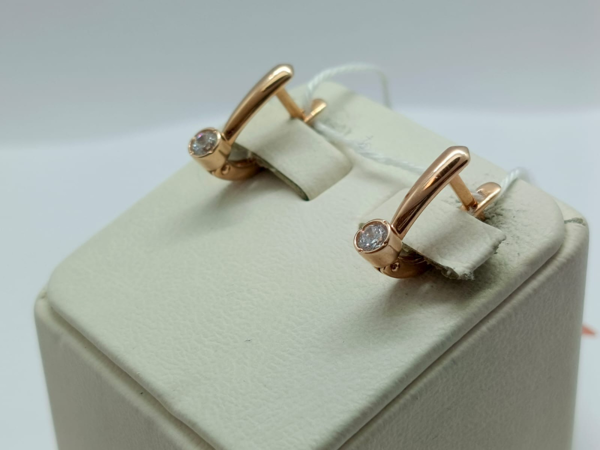 СКМ585 СЕРЬГИ С КАМНЕМ (Au 585)