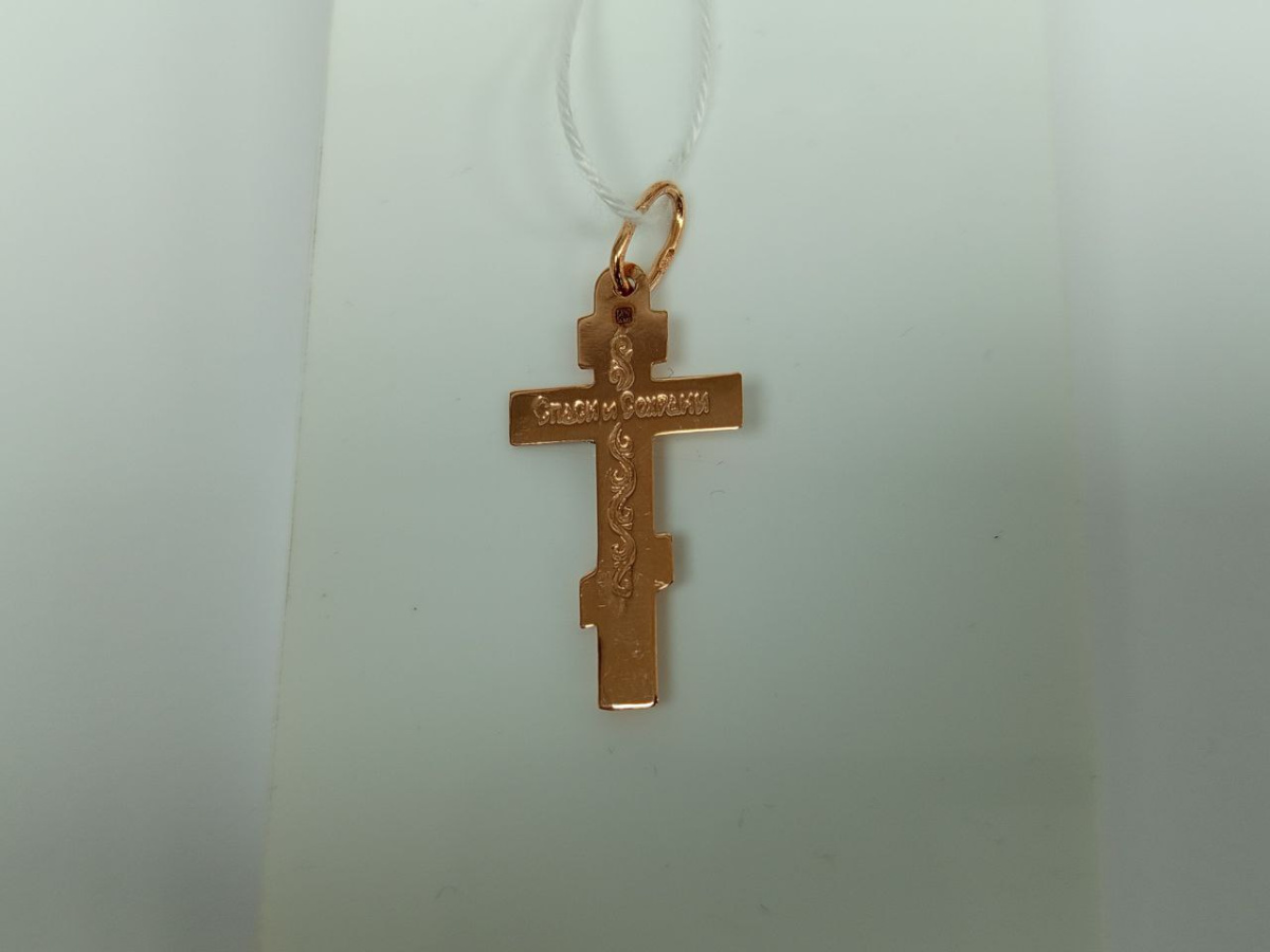 ПОДВЕСКА КРЕСТ БЕЗ КАМНЯ (Au 585)