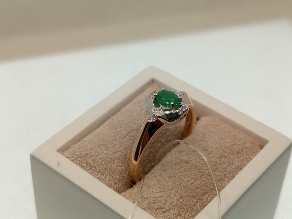 КОЛЬЦО Бриллиант, изумруд (Au 585)