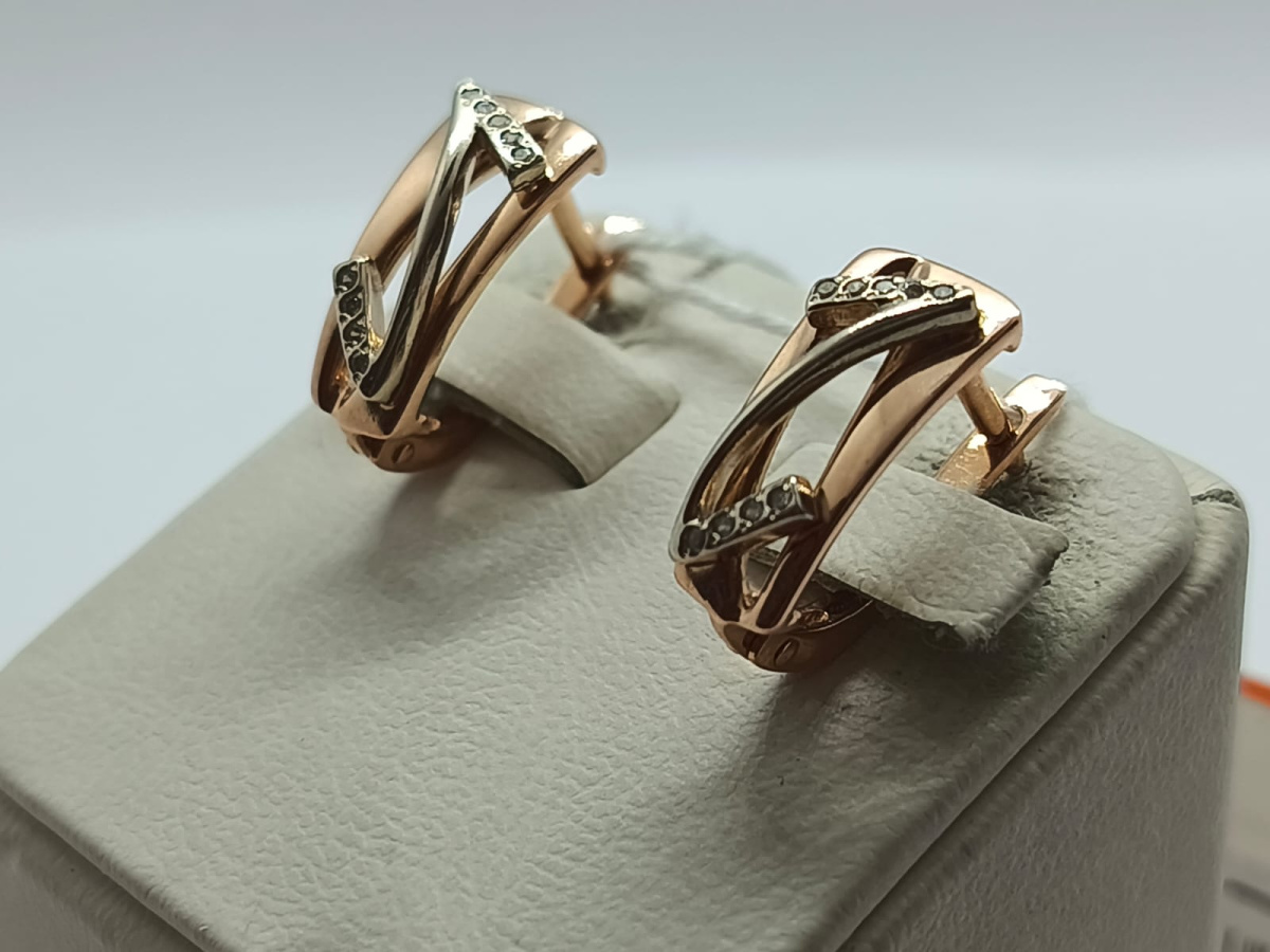 СКМИ585 СЕРЬГИ С КАМНЯМИ (Au 585)