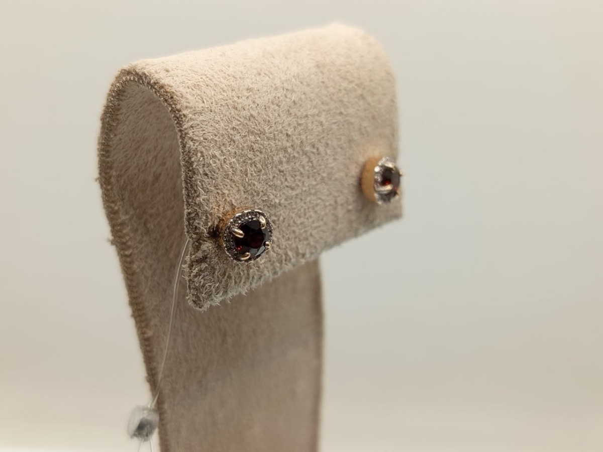 СЕРЬГИ ПУСЕТЫ гранат (Au 585)