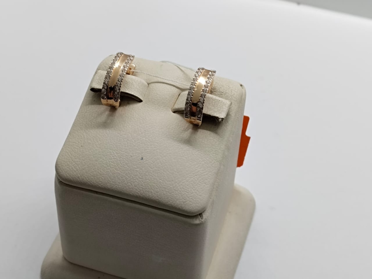 СКМИ585 СЕРЬГИ С КАМНЯМИ (Au 585)