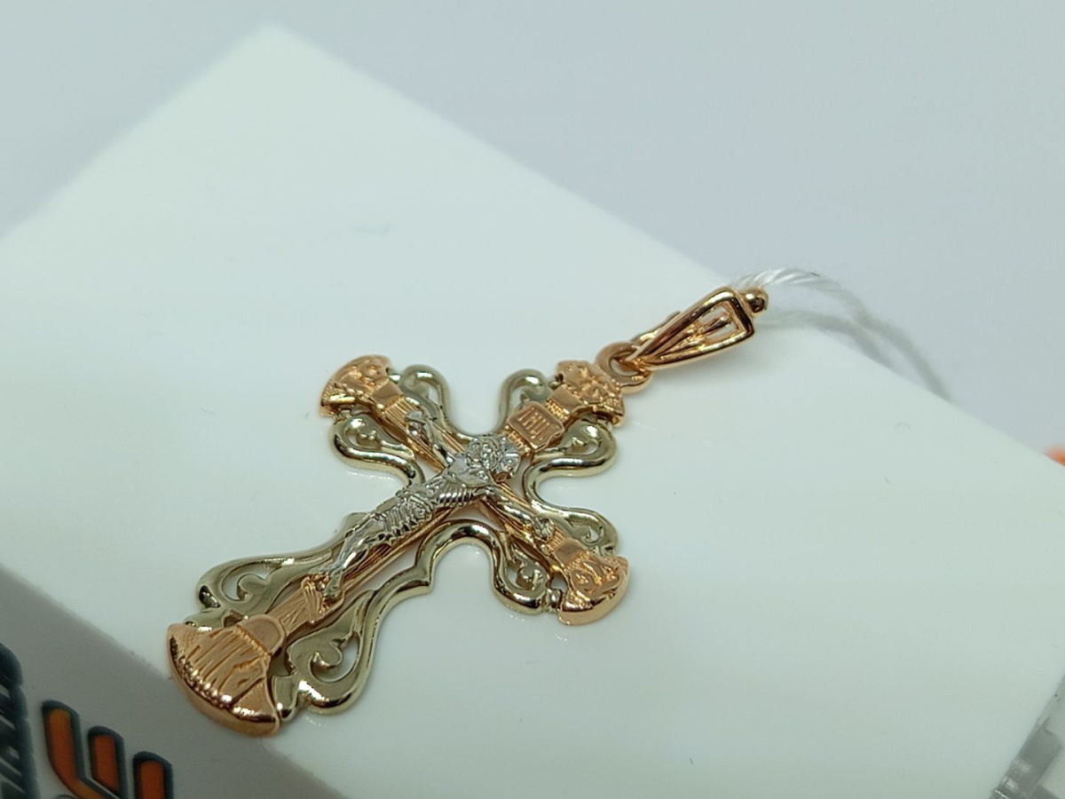 ПОДВЕСКА КРЕСТ БЕЗ КАМНЯ (Au 585)