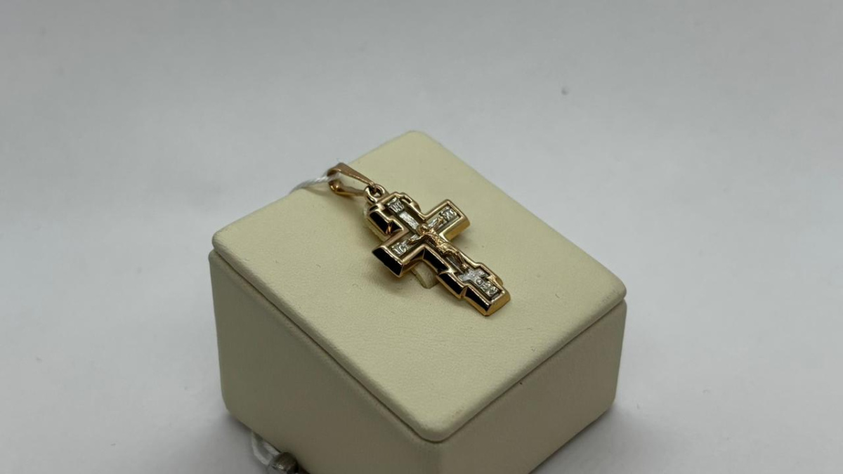 ПОДКБК585 ПОДВЕСКА КРЕСТ БЕЗ КАМНЯ (Au 585)