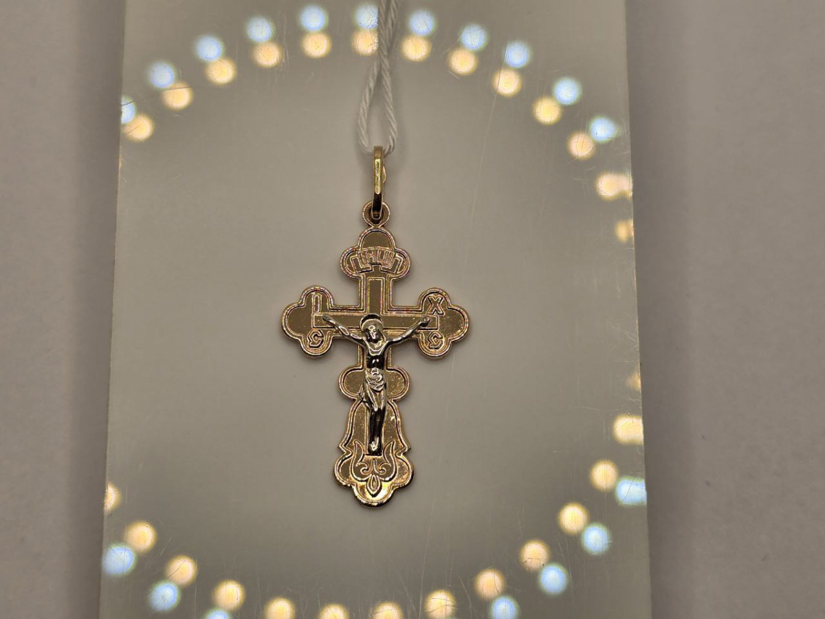 ПОДКБК585 ПОДВЕСКА КРЕСТ БЕЗ КАМНЯ (Au 585)