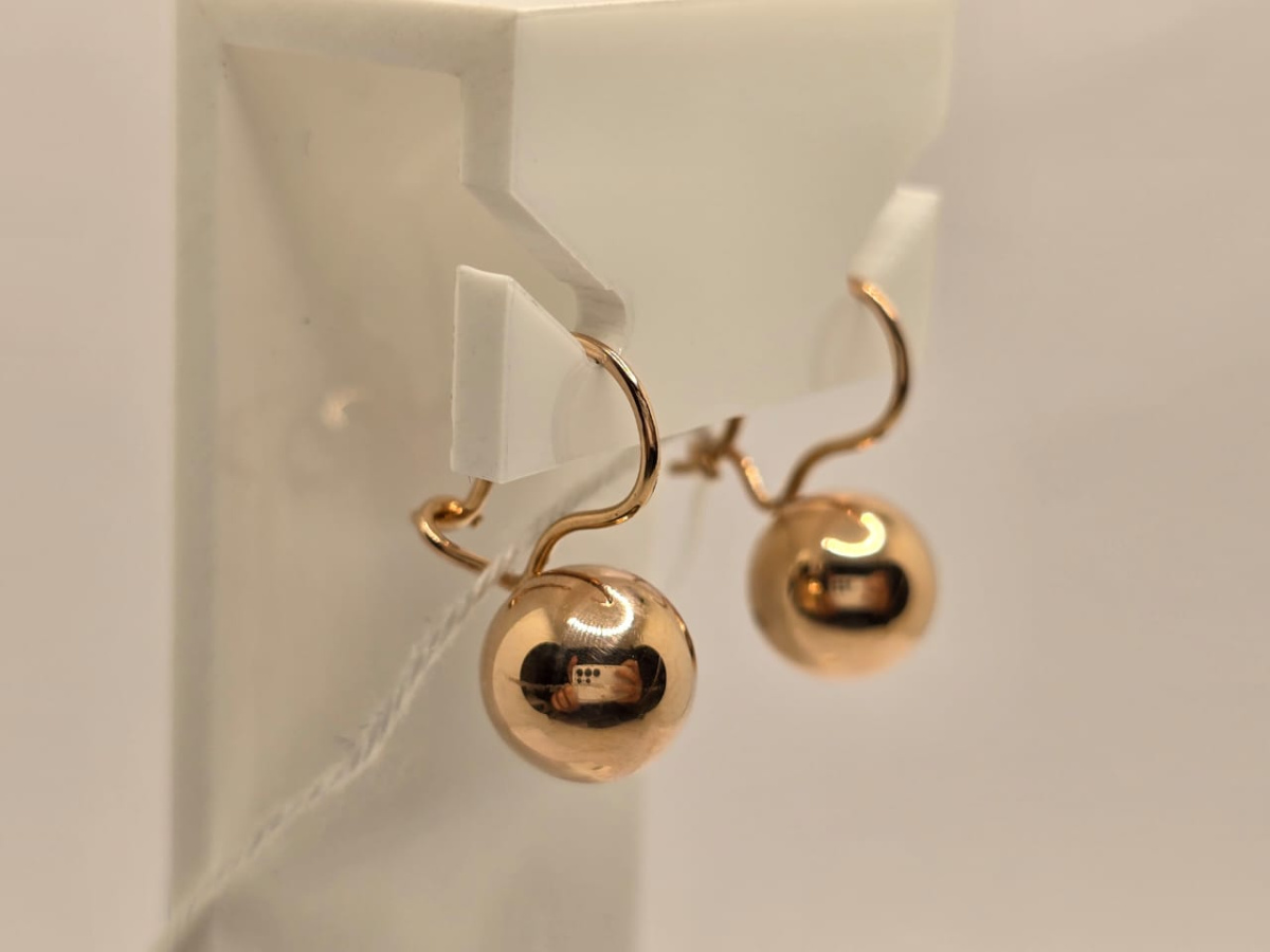 СБКМ585 СЕРЬГИ БЕЗ КАМНЯ (Au 585)