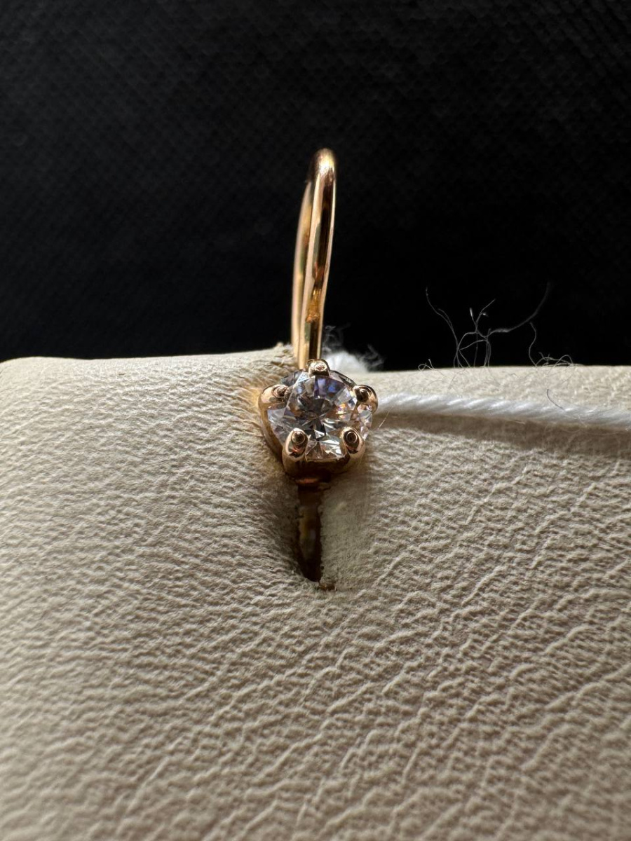 СКМ585 СЕРЬГИ С КАМНЕМ (Au 585)