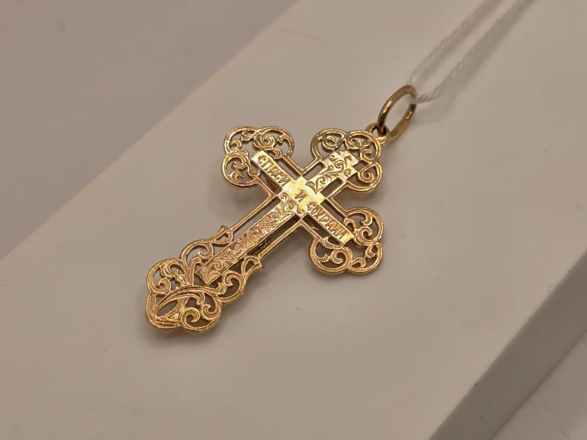 ПОДКБК585 ПОДВЕСКА КРЕСТ БЕЗ КАМНЯ (Au 585)