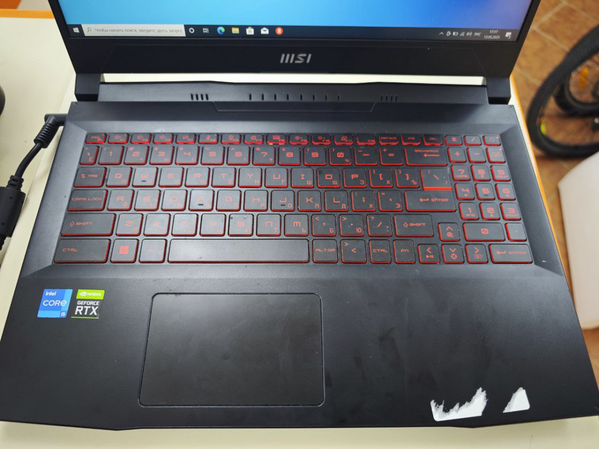 Ноутбук MSI Katana G66; Core i5-12500H, GeForce RTX 3060, 16 Гб, 500 Гб, Нет