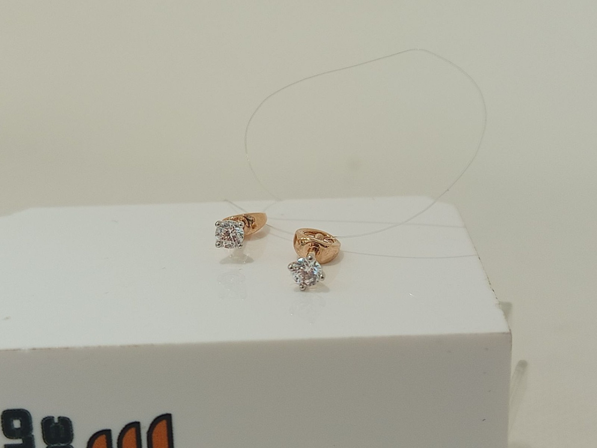 СЕРЬГИ ПУСЕТЫ с камнем (Au 585)