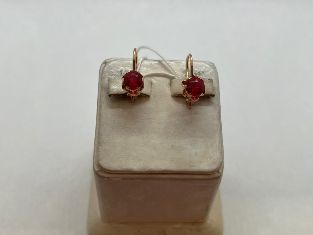 СКМ583 СЕРЬГИ С КАМНЕМ (Au 583)