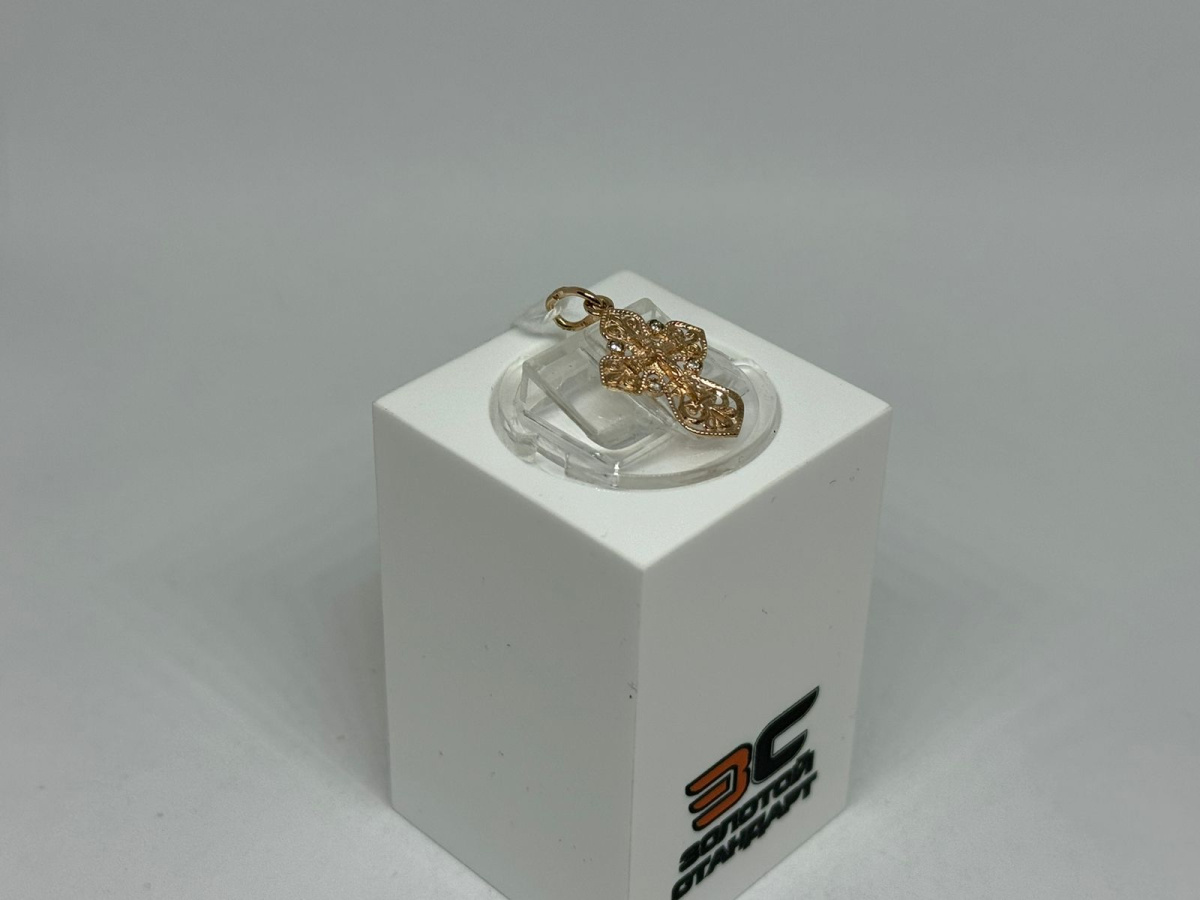 ПОДВЕСКА КРЕСТ С КАМНЯМИ (Au 585)