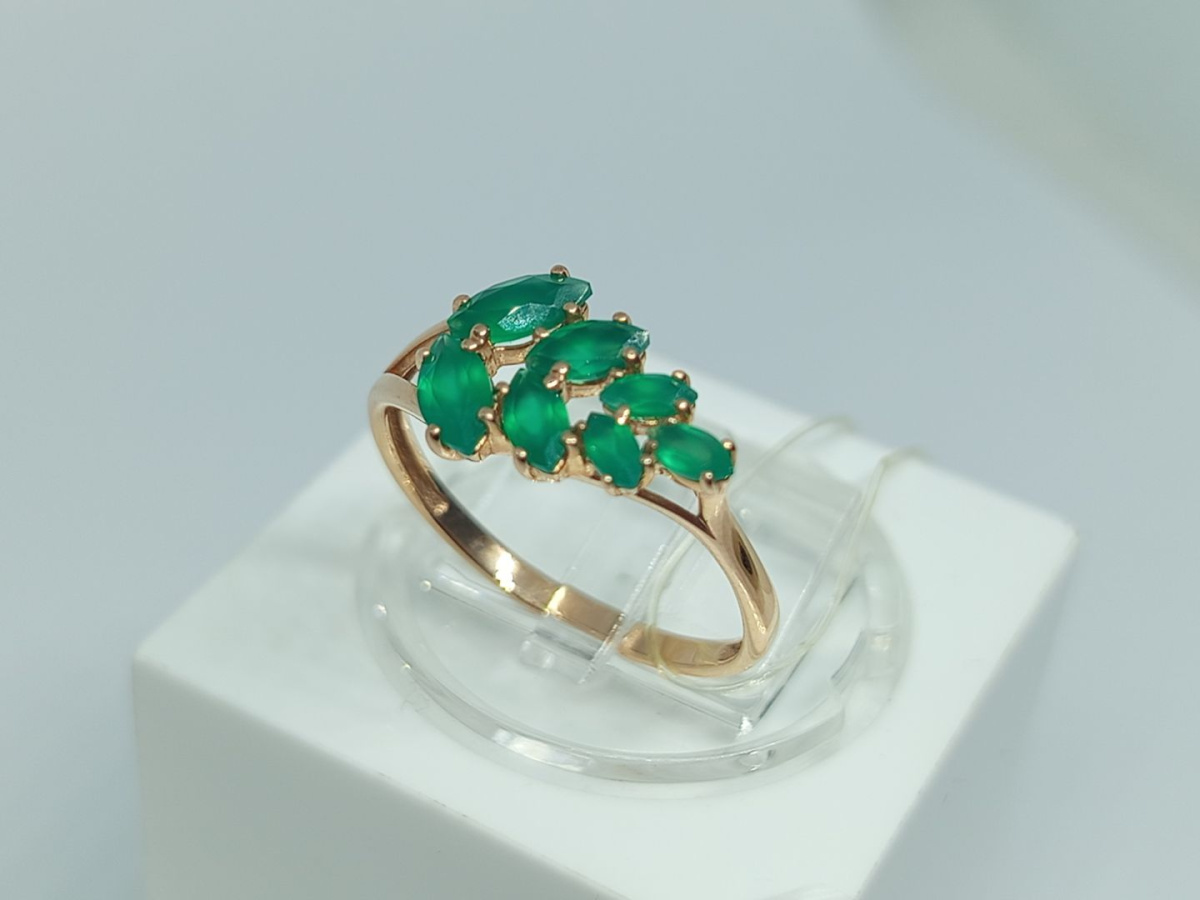 КОЛЬЦО С КАМНЯМИ (Au 585)