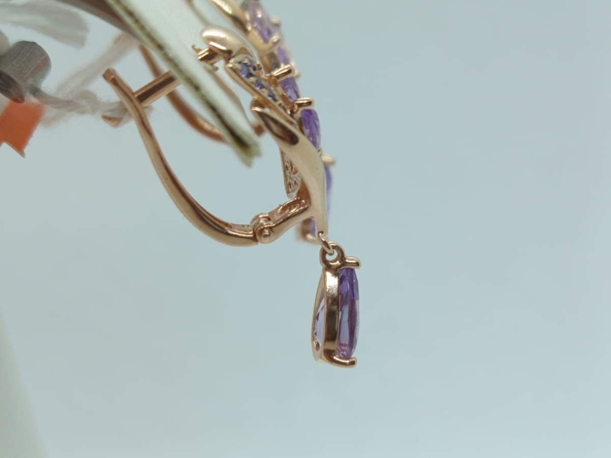 СКМИ585 СЕРЬГИ С КАМНЯМИ (Au 585)