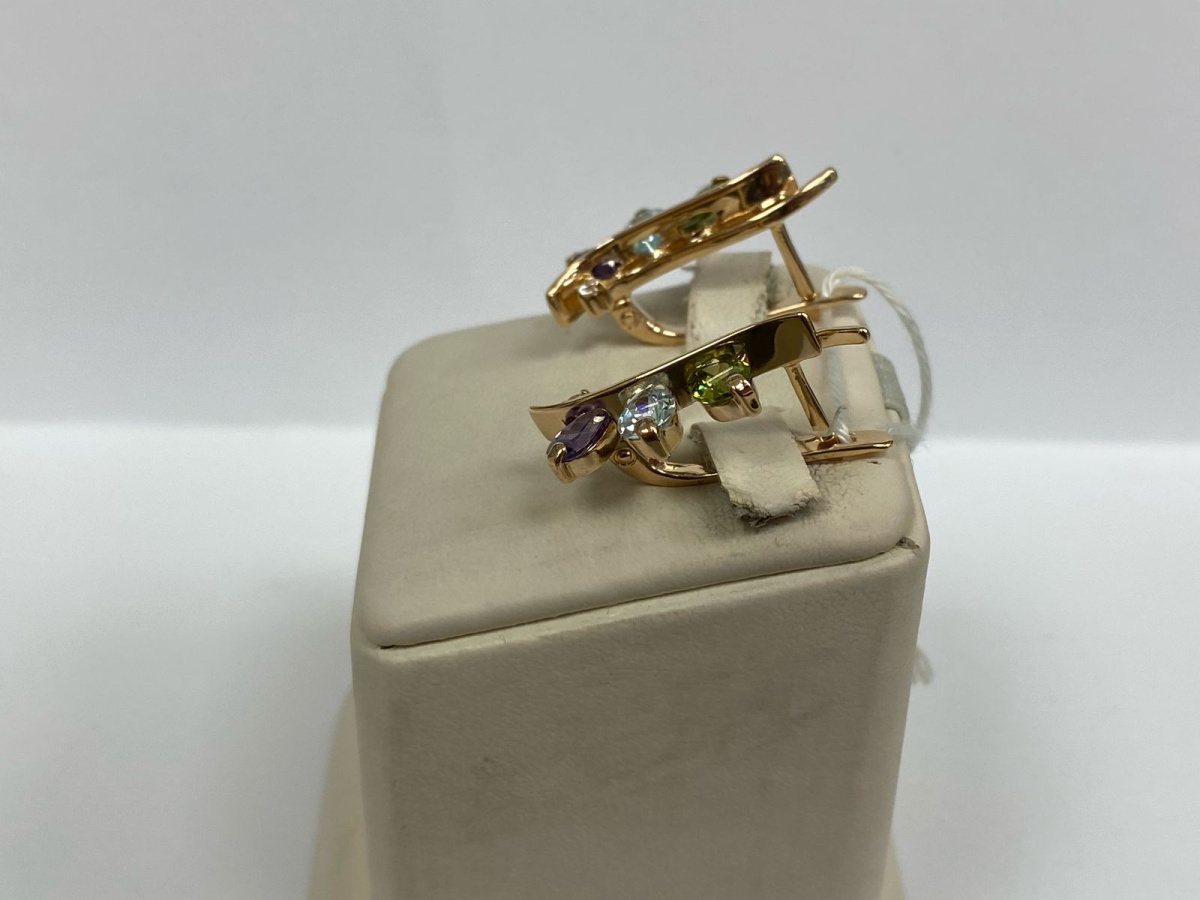 СКМИ585 СЕРЬГИ С КАМНЯМИ (Au 585)