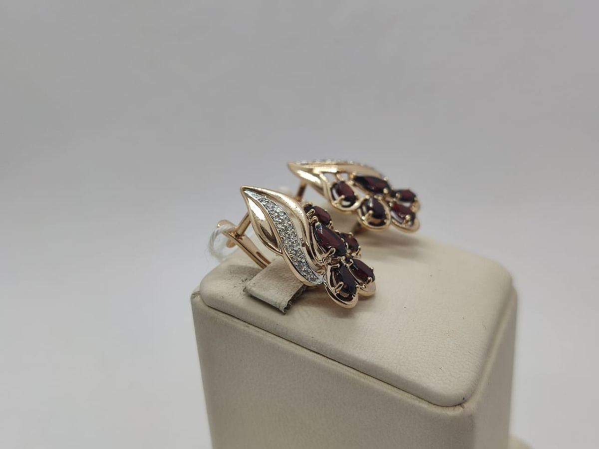 СКМИ585 СЕРЬГИ С КАМНЯМИ (Au 585)