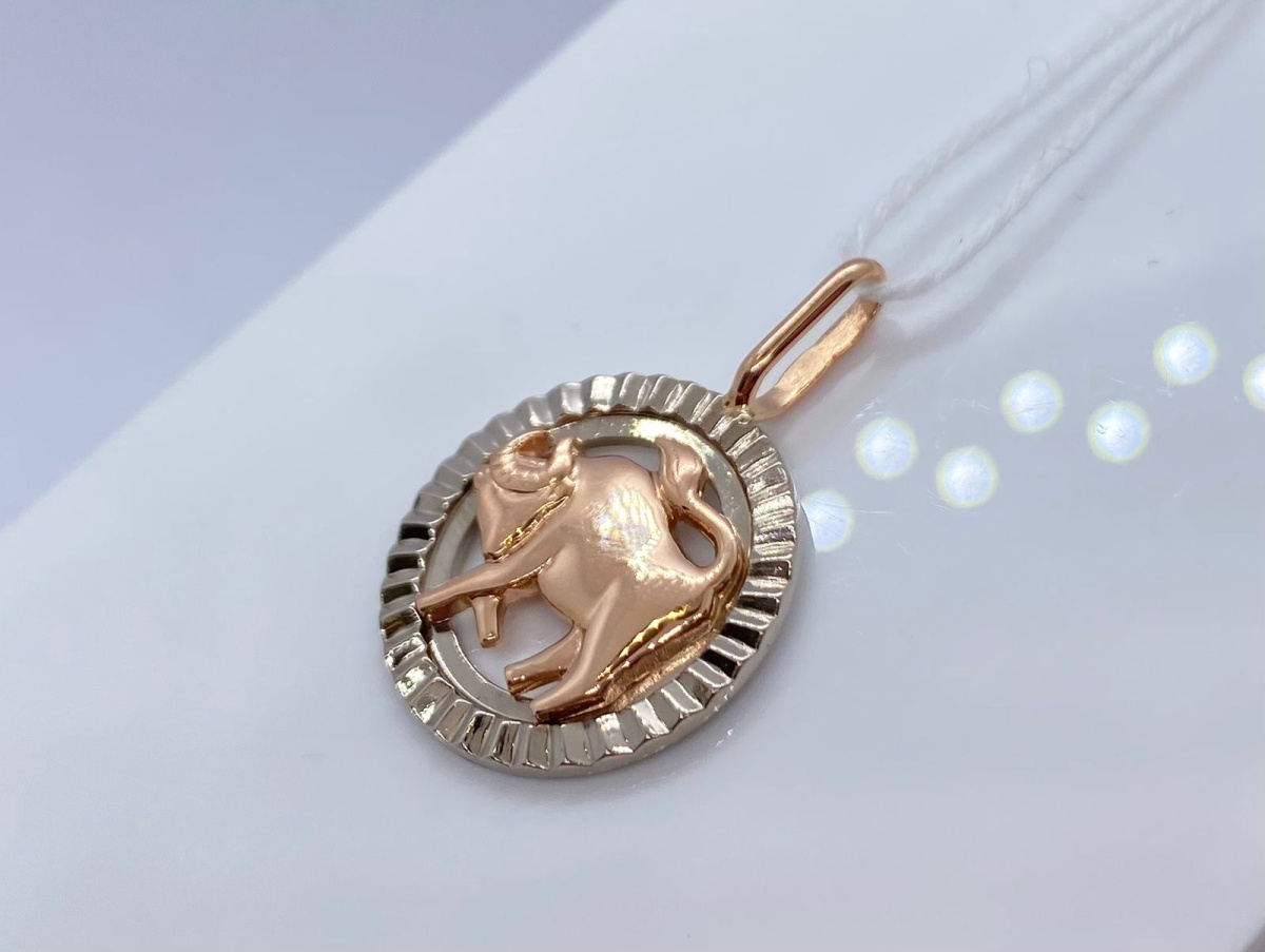 ПОДВЕСКА ЗНАК ЗОДИАКА ТЕЛЕЦ (Au 585)