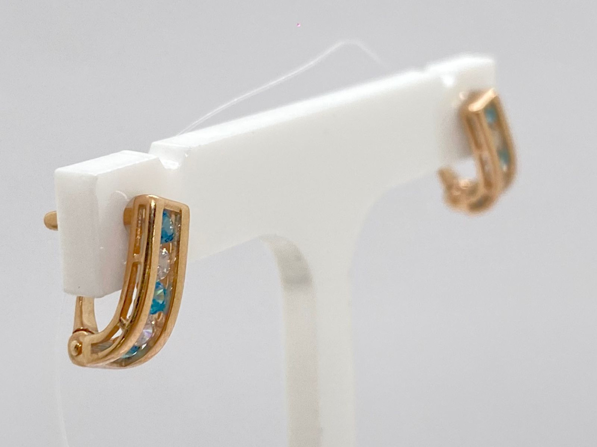 120312/ф СЕРЬГИ С КАМНЯМИ (Au 585)