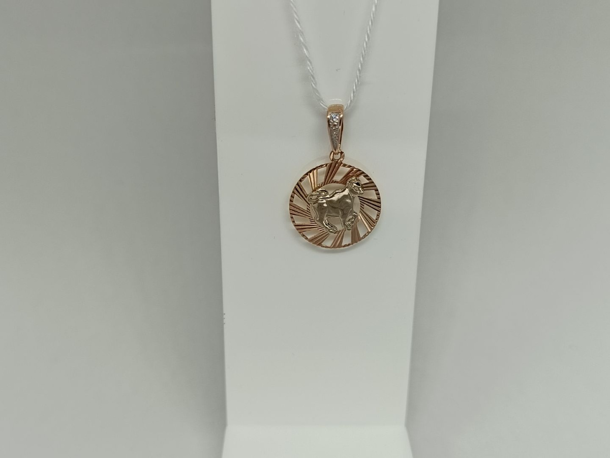 ПОДВЕСКА ЗНАК ЗОДИАКА ТЕЛЕЦ (Au 585)