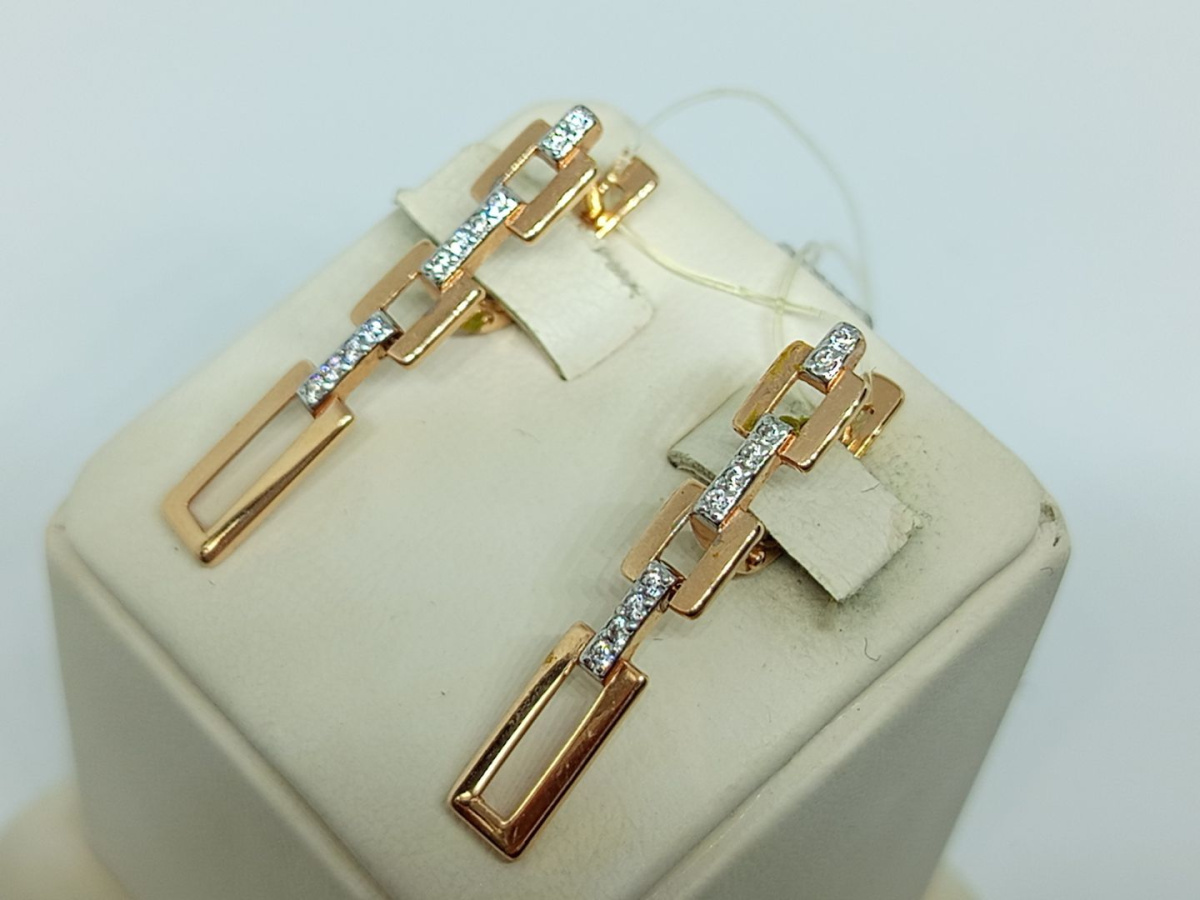 СЕРЬГИ С КАМНЯМИ (Au 585)