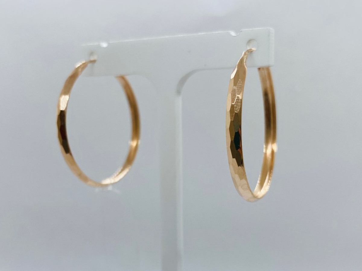 08-1953 СЕРЬГИ КОНГО Рифленые (Au 585)