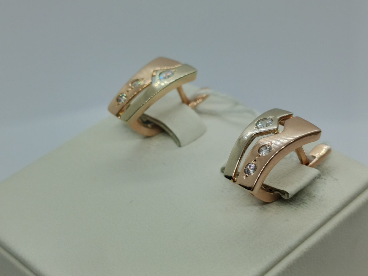 СКМИ585 СЕРЬГИ С КАМНЯМИ (Au 585)