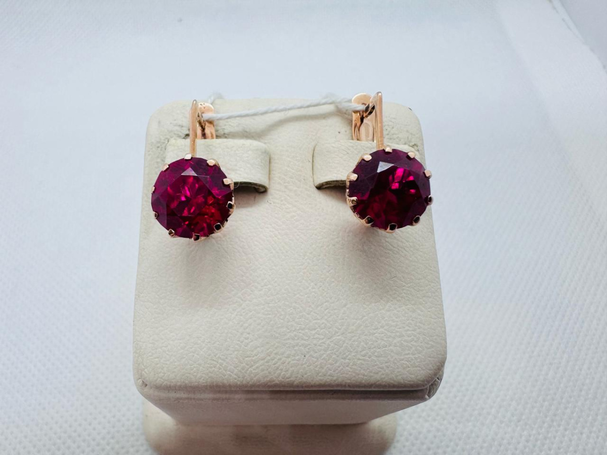 СКМ583 СЕРЬГИ С КАМНЕМ (Au 583)