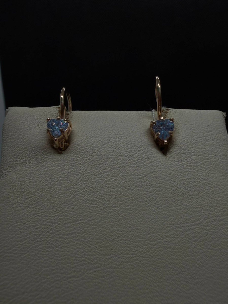 СКМ585 СЕРЬГИ С КАМНЕМ (Au 585)