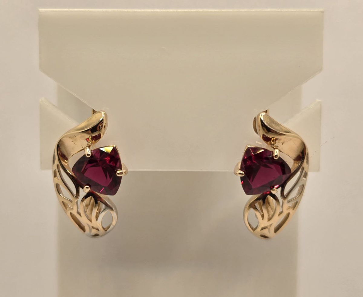 СКМ585 СЕРЬГИ С КАМНЕМ (Au 585)