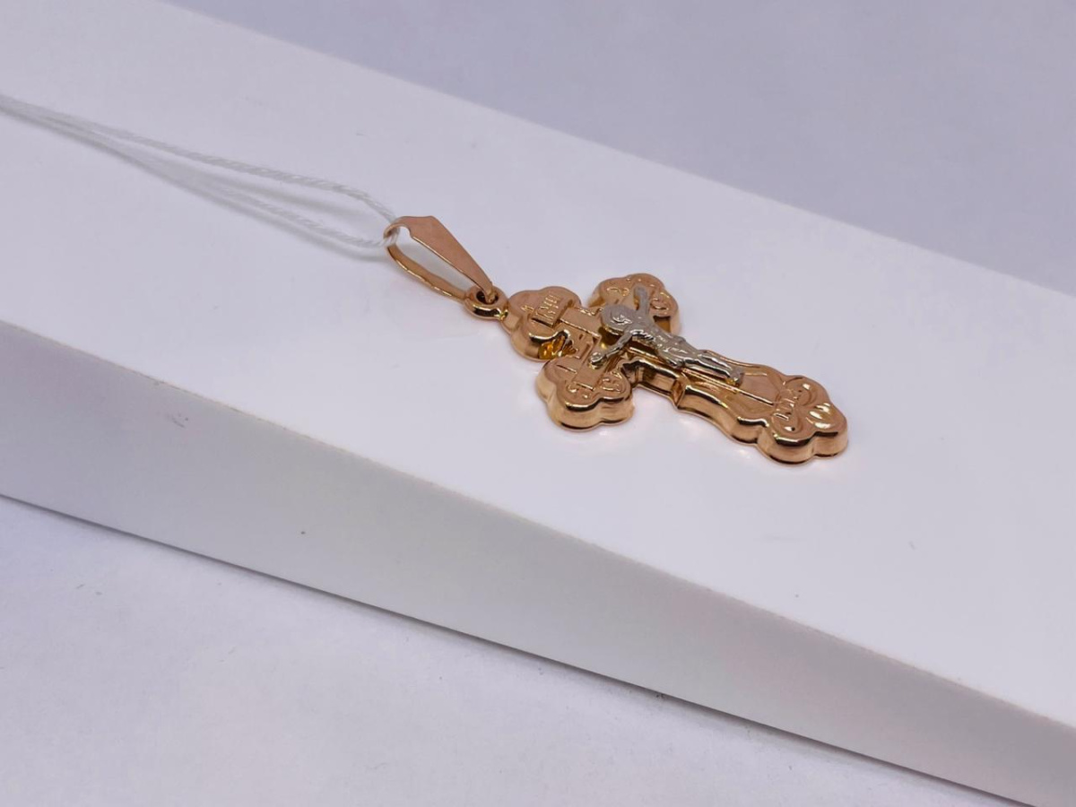 ПОДКБК585 ПОДВЕСКА КРЕСТ БЕЗ КАМНЯ (Au 585)