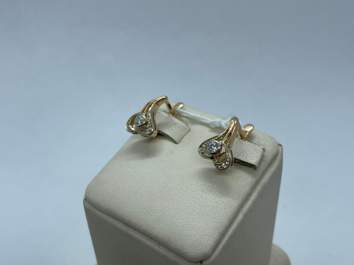 СКМИ585 СЕРЬГИ С КАМНЯМИ (Au 585)