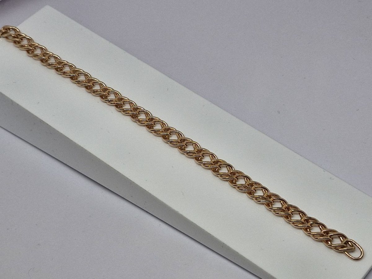 БРАСЛЕТ ПУСТОТЕЛЫЙ Ромб двойной (Au 585)