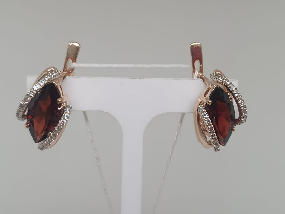 СКМИ585 СЕРЬГИ С КАМНЯМИ (Au 585)