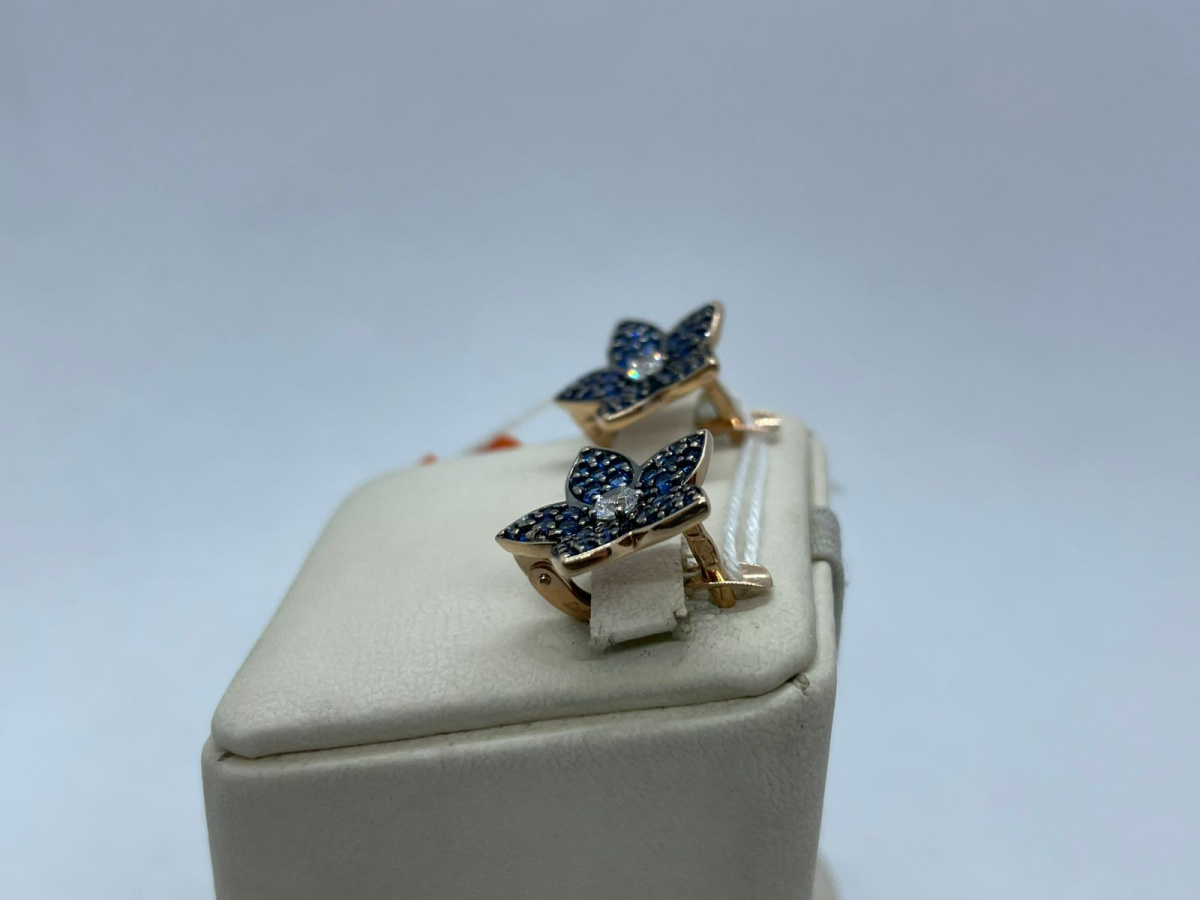 СКМИ585 СЕРЬГИ С КАМНЯМИ (Au 585)