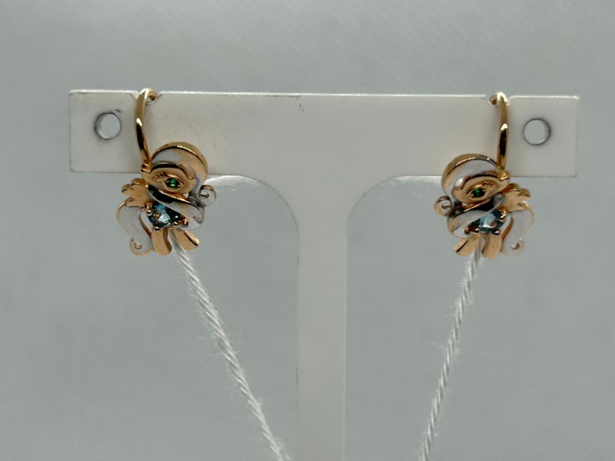 СКМИ585 СЕРЬГИ С КАМНЯМИ (Au 585)