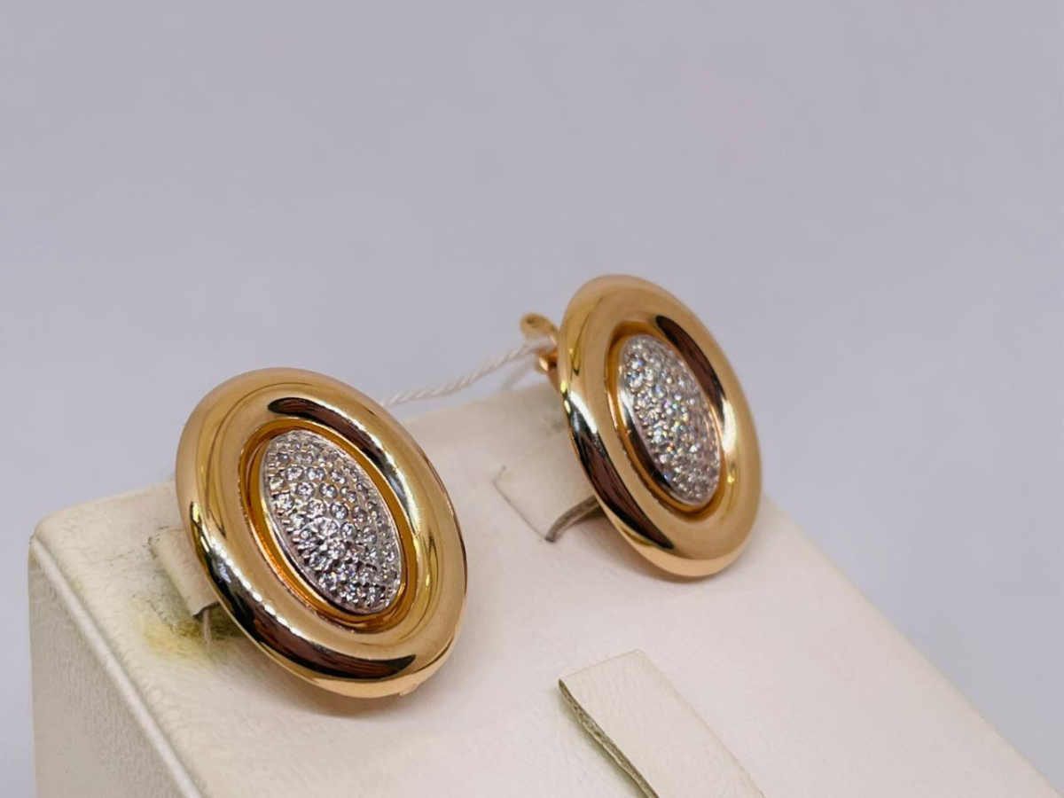 СКМИ585 СЕРЬГИ С КАМНЯМИ (Au 585)