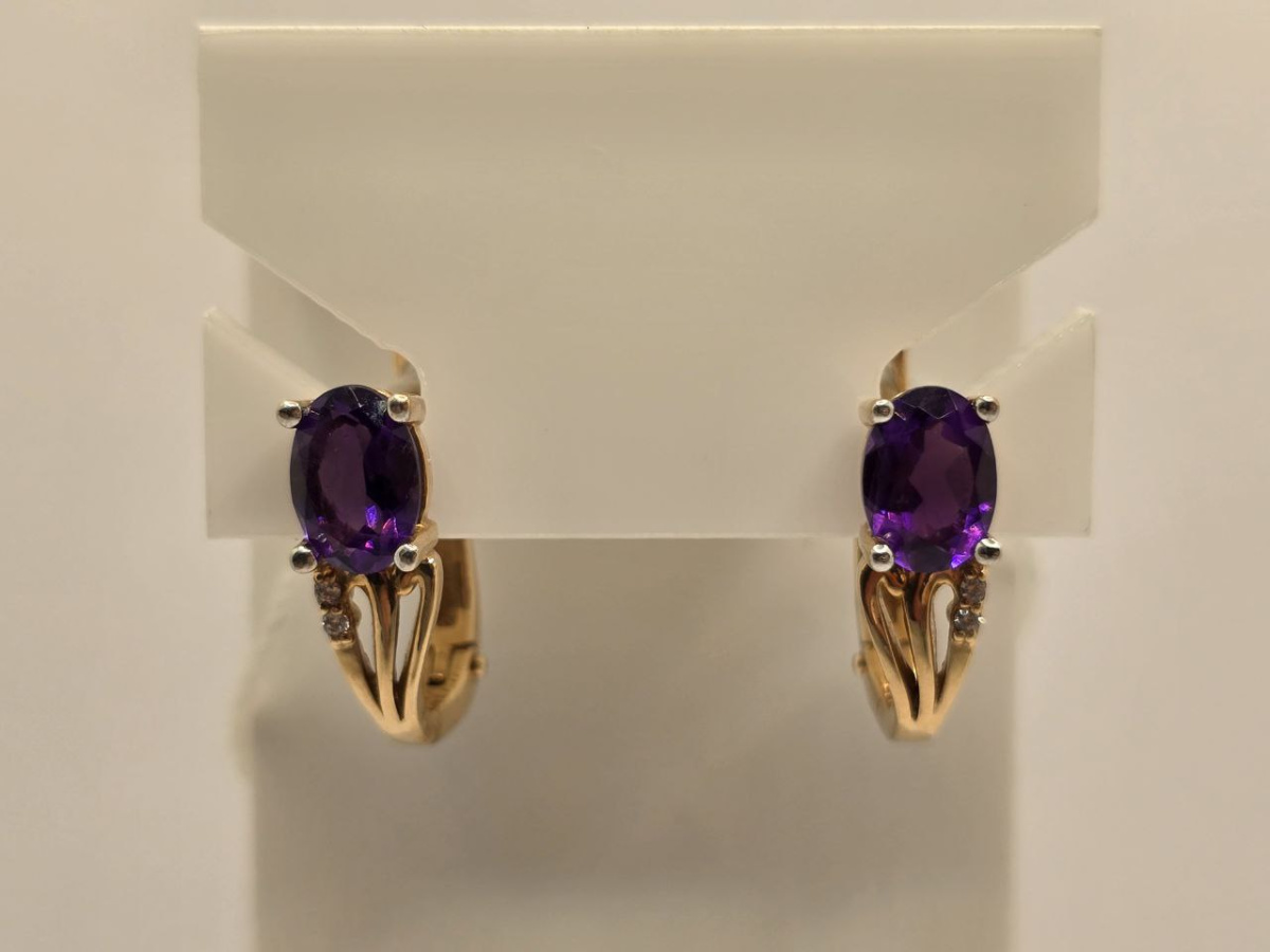 СКМИ585 СЕРЬГИ С КАМНЯМИ (Au 585)