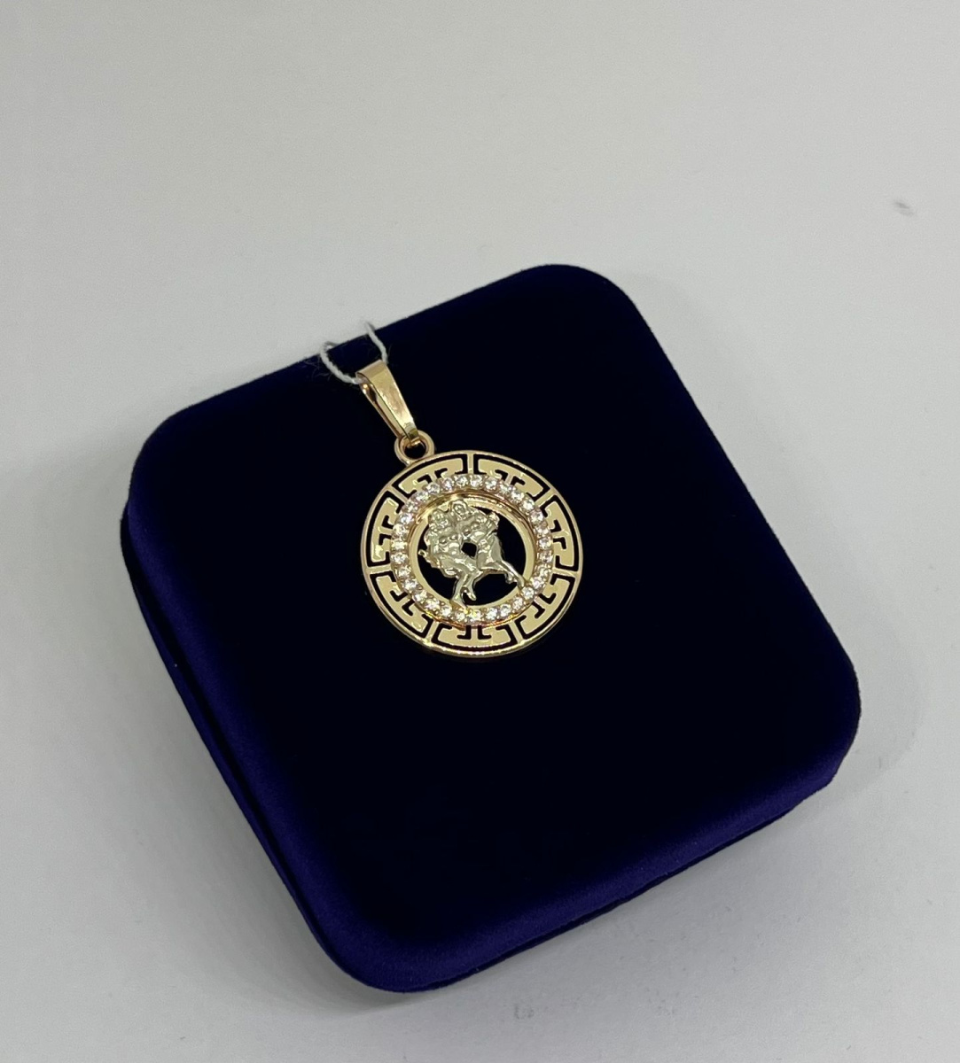 ПОДВЕСКА ЗНАК ЗОДИАКА БЛИЗНЕЦЫ с камнями (Au 585)