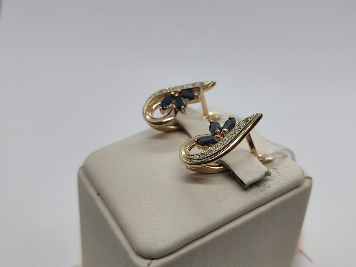 СКМИ585 СЕРЬГИ С КАМНЯМИ (Au 585)