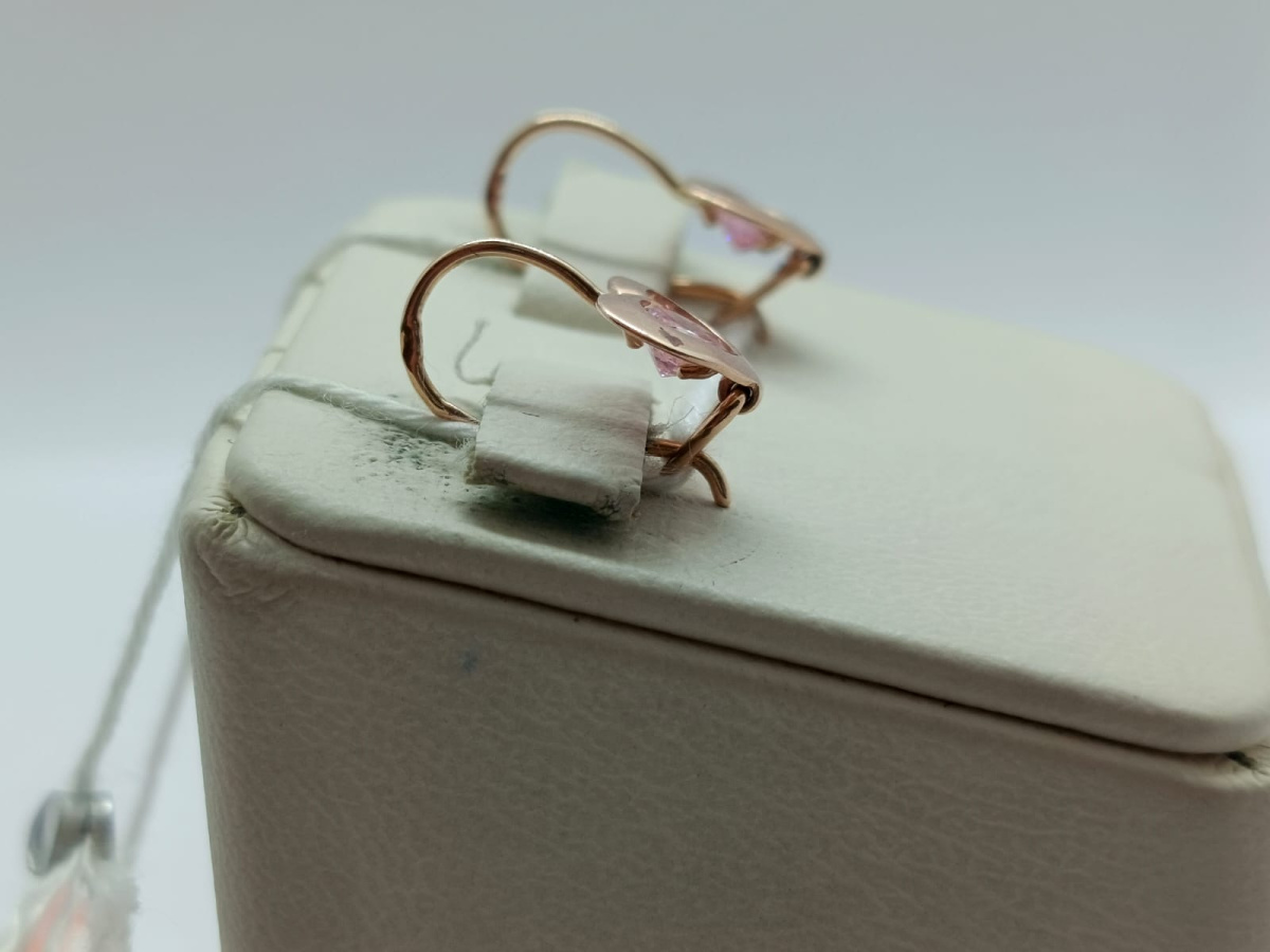 СКМ585 СЕРЬГИ С КАМНЕМ (Au 585)