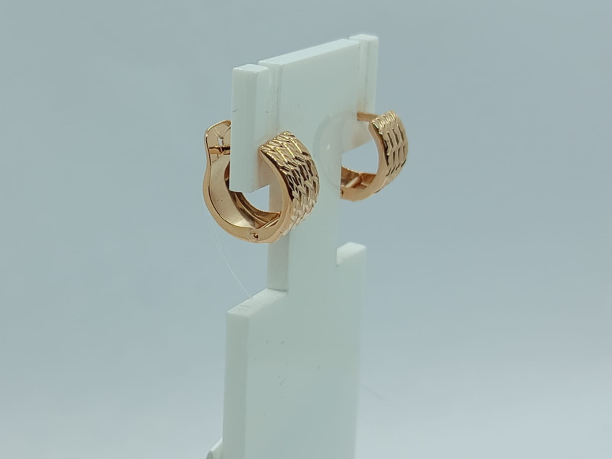 08-52-0099-01 СЕРЬГИ БЕЗ КАМНЯ (Au 585)