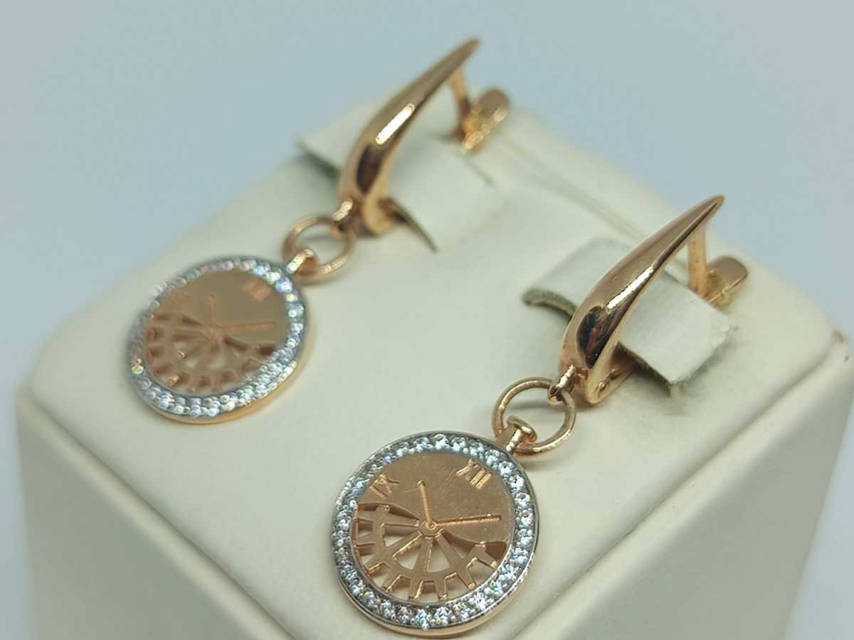 С4816 СЕРЬГИ С КАМНЯМИ (Au 585)