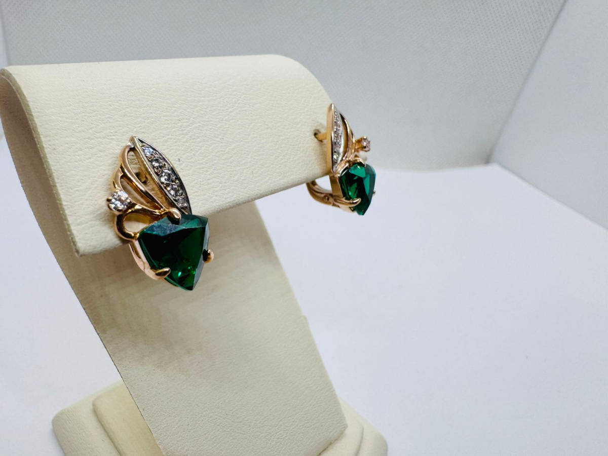 СКМИ585 СЕРЬГИ С КАМНЯМИ (Au 585)