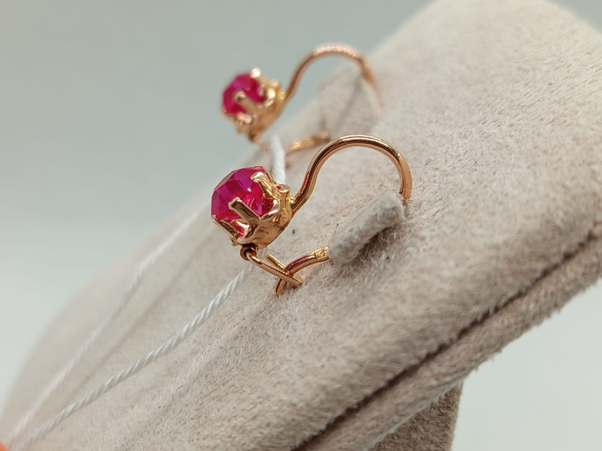 СКМ583 СЕРЬГИ С КАМНЕМ (Au 583)