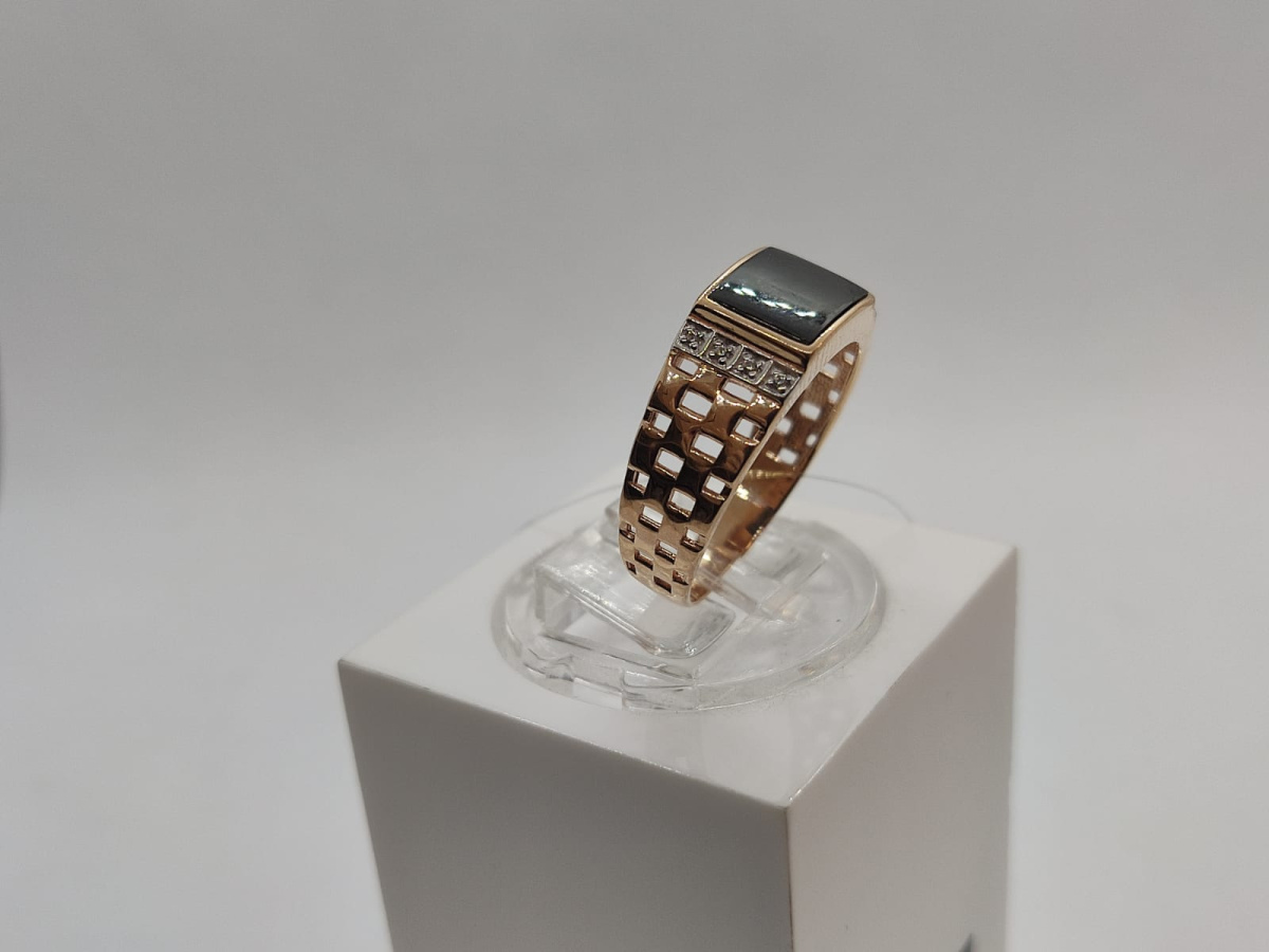 КОЛЬЦО ПЕЧАТКА с камнями (Au 585)